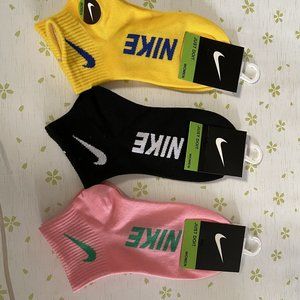 Nike Yellow black pink socks